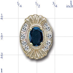B735 14K SAPPHIRE DIAMOND SLIDE 
